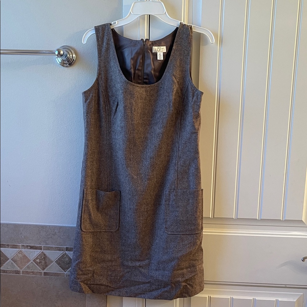 LOFT Gray Sleeveless Mini Dress